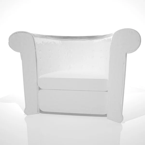 Witte lederen fauteuil — Stockfoto