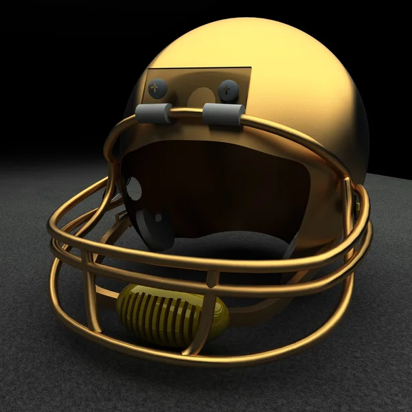 Golden football helmet — Stock Photo, Image