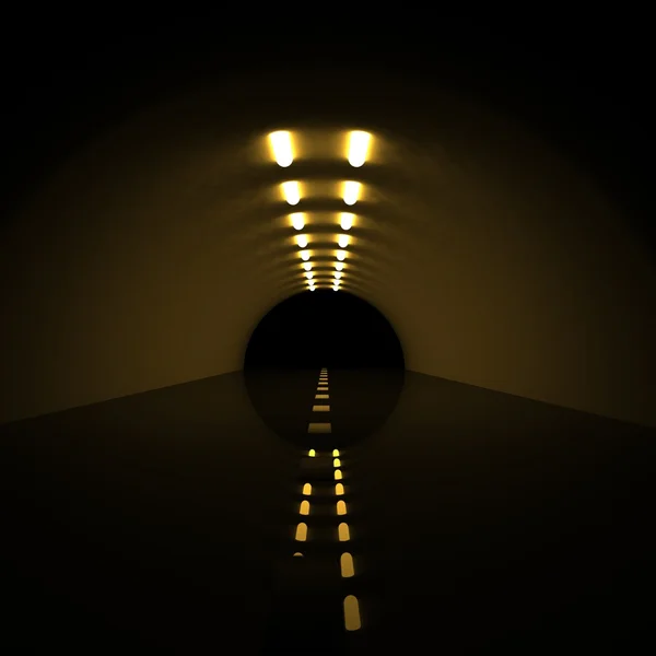 Tunel se světly — Stock fotografie