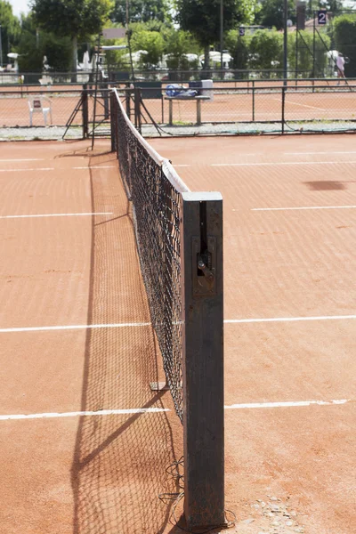 Tennis red clay field — Stock Photo, Image