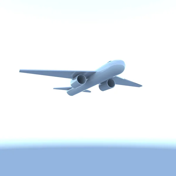 Flying vliegtuig 3d — Stockfoto