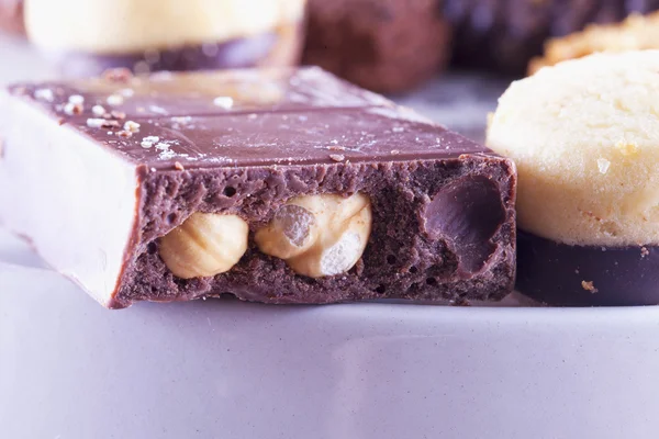 Cioccolato e biscotti — Foto Stock