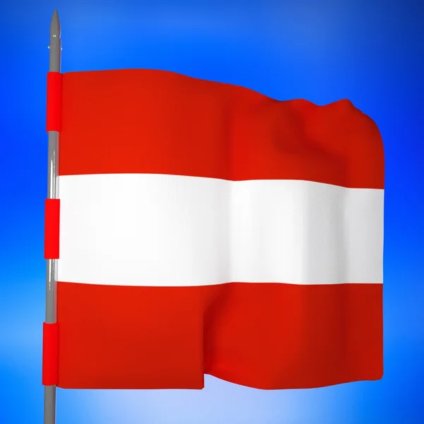 Austria flag in blue sky — Stock Photo, Image