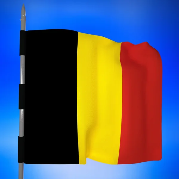 Belgio bandiera in cielo blu — Foto Stock