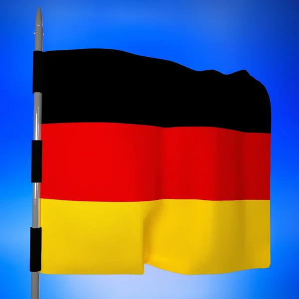 Flaga Niemiec nad niebieski niebo — Zdjęcie stockowe