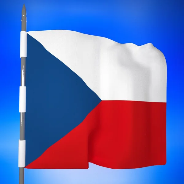 Прапор Чехії над Синє небо — стокове фото