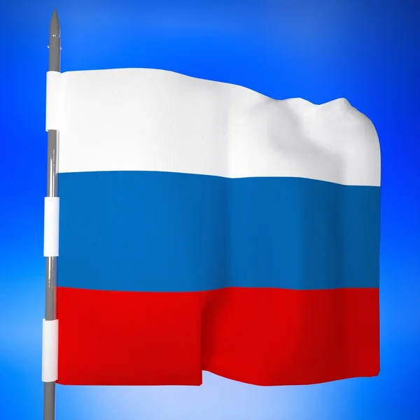 Ryssland flagg under blå himmel — Stockfoto