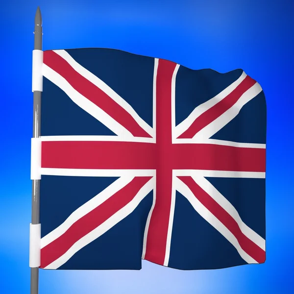 Bandera del Reino Unido sobre cielo azul — Foto de Stock