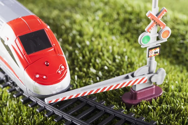 Toy train stopped — Stock Photo, Image