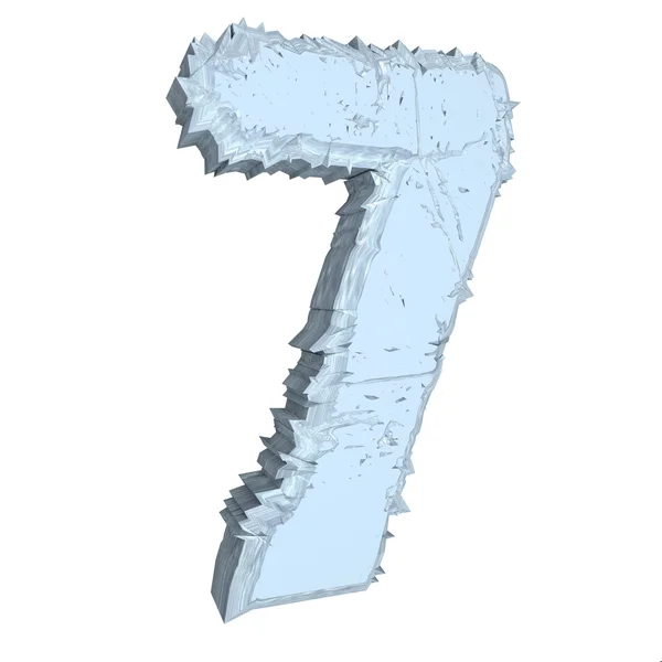 Number 7 in cement — Stock Photo, Image