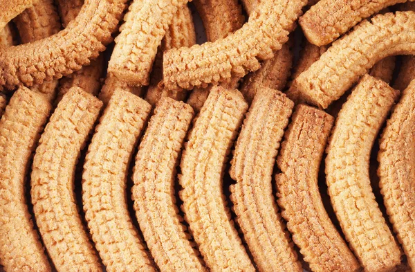 Krumiri biscuits in rows — Stock Photo, Image