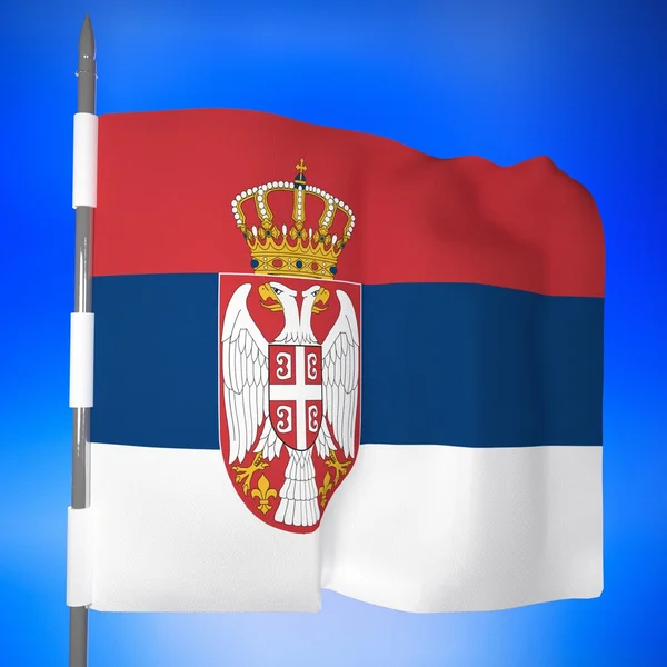 Прапор Сербії, 3d — стокове фото