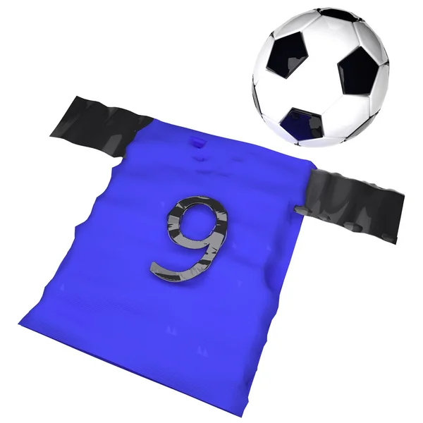 Soccer jersey and ball — Stock Photo, Image