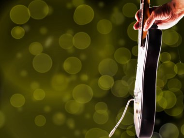 Gitar bokeh arka plan üzerinde