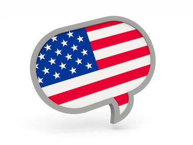 Sohbet simgesi ile Amerika Birleşik Devletleri bayrağı
