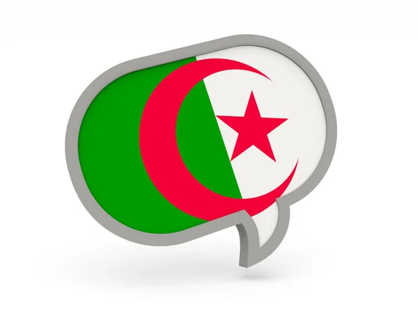 Chat icon with flag of algeria — Stock Photo, Image