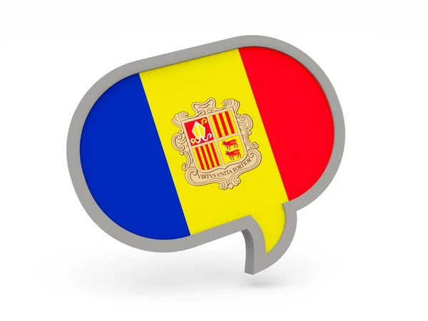 Chat icon with flag of andorra — Stock Photo, Image