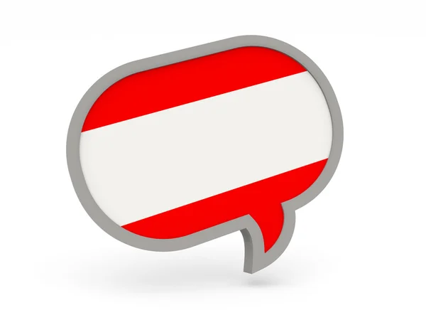 Chat icon with flag of austria — Stock Photo, Image