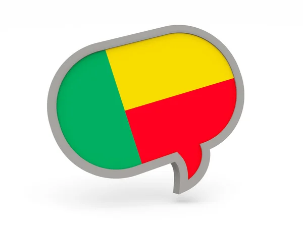 Chat-pictogram met de vlag van benin — Stockfoto