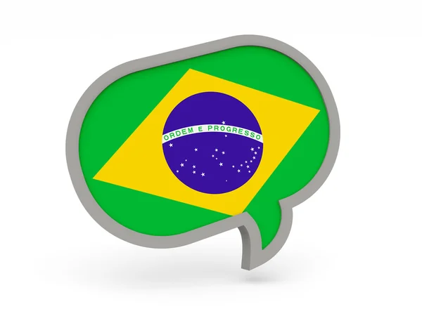 Icono de chat con bandera de Brazil —  Fotos de Stock