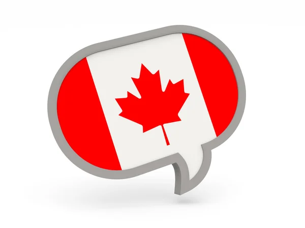 Chat icon with flag of canada — Stock Photo, Image