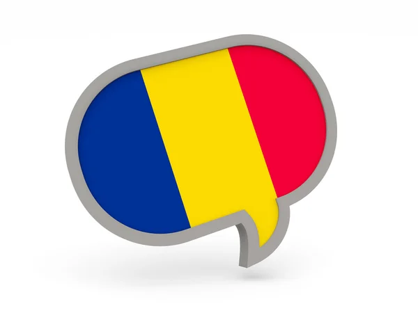 Chat ikon-val Csád zászlaja — Stock Fotó