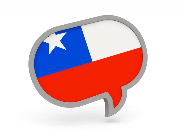 Sohbet simgesi ile Şili bayrağı — Stok fotoğraf
