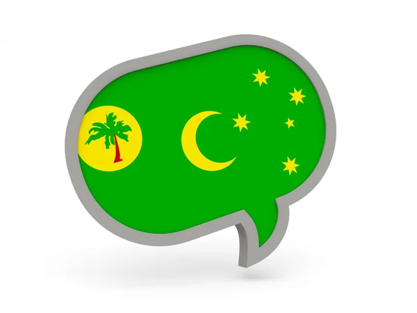 Chat icon with flag of cocos islands — Stock Photo, Image
