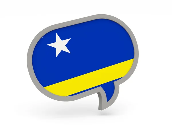 Chat-pictogram met de vlag van curacao — Stockfoto