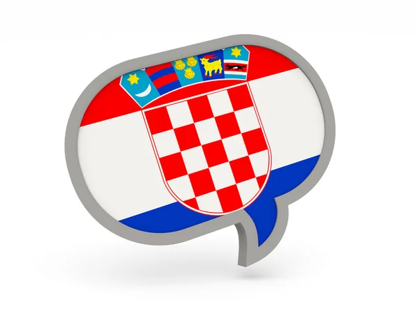 Chat icon with flag of croatia — Stock Photo, Image