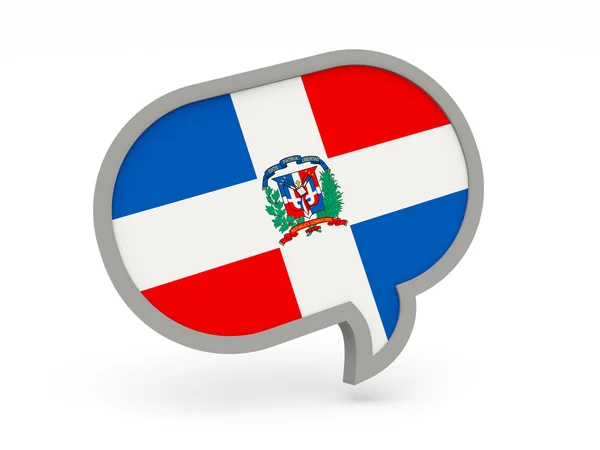 Chat icon with flag of dominican republic — Stock Photo, Image