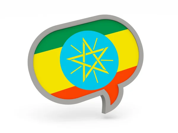 Chat icon with flag of ethiopia — Stock Photo, Image