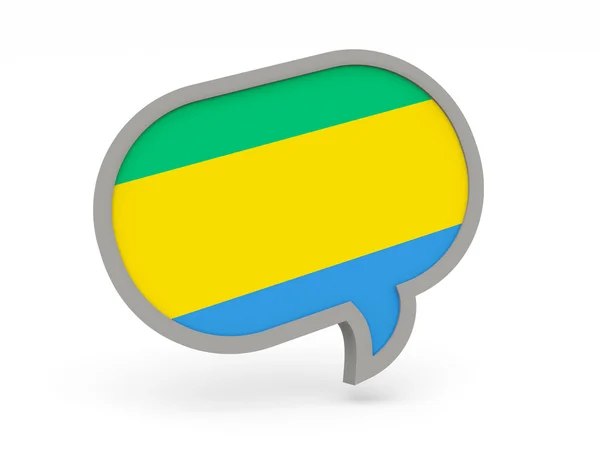 Chat-pictogram met de vlag van gabon — Stockfoto