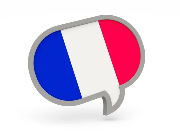 Chat icon with flag of france — Stock Photo, Image