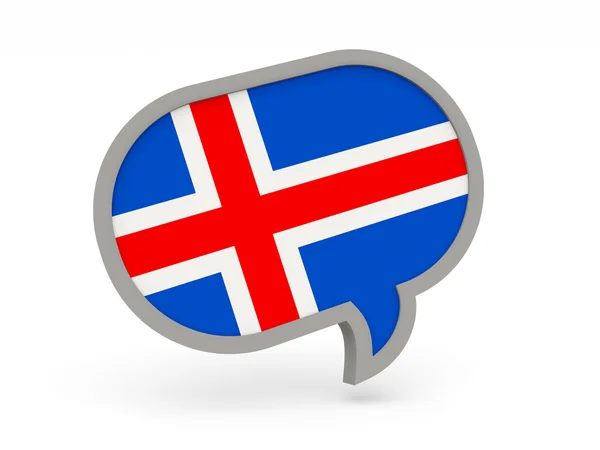 与冰岛国旗的聊天图标 — 图库照片