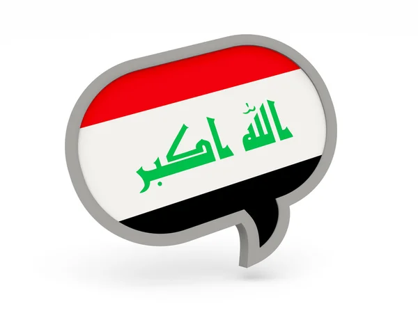 Chat icon with flag of iraq — Stock Photo, Image