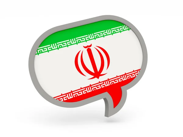 Chat-pictogram met de vlag van iran — Stockfoto