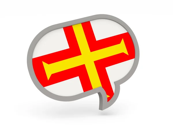 Sohbet simgesi guernsey bayrağı ile — Stok fotoğraf