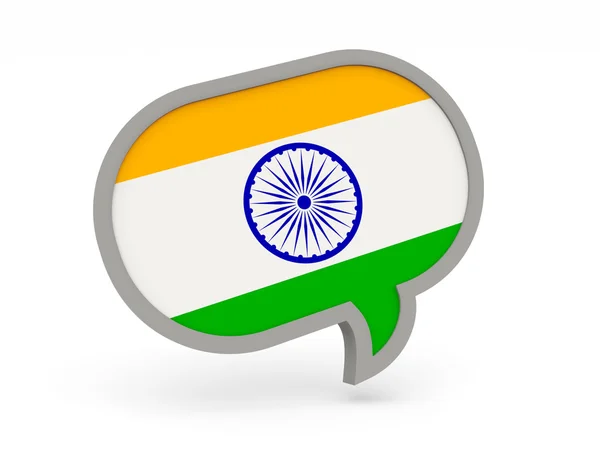 Chat icon with flag of india — Stock Photo, Image