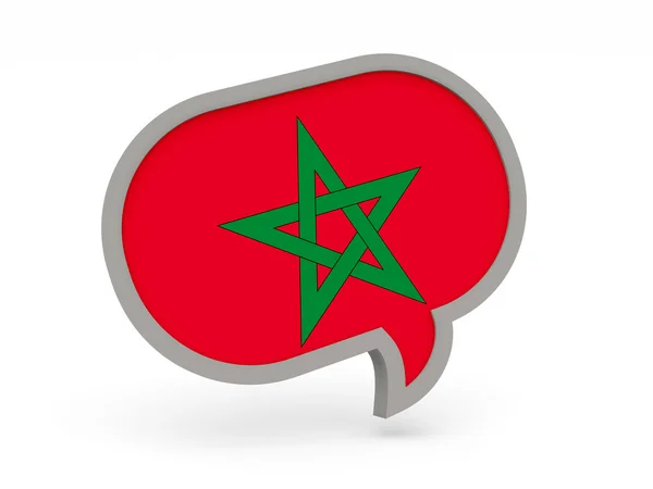 Chat icon with flag of morocco — Stock Photo, Image