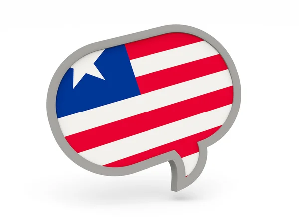 Chat icon with flag of liberia — Stock Photo, Image