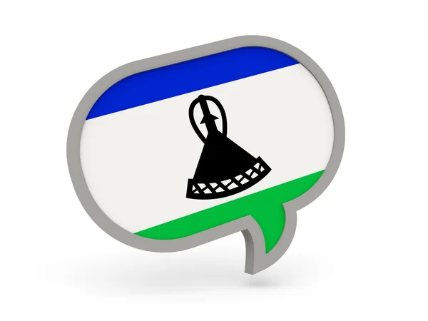 Chat icon with flag of lesotho — Stock Photo, Image