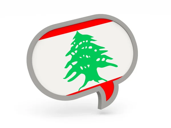Chat icon with flag of lebanon — Stock Photo, Image