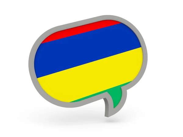 Chat icon with flag of mauritius — Stock Photo, Image