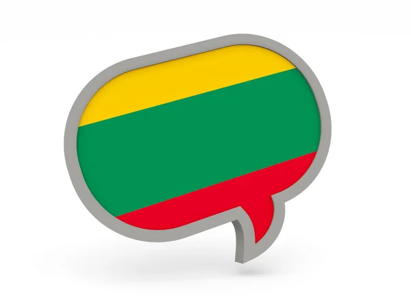 与立陶宛国旗的聊天图标 — 图库照片