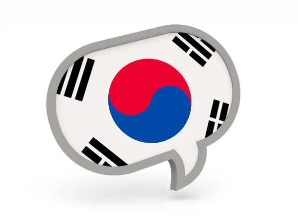 Chat s ikonou vlajka Jižní korea — Stock fotografie
