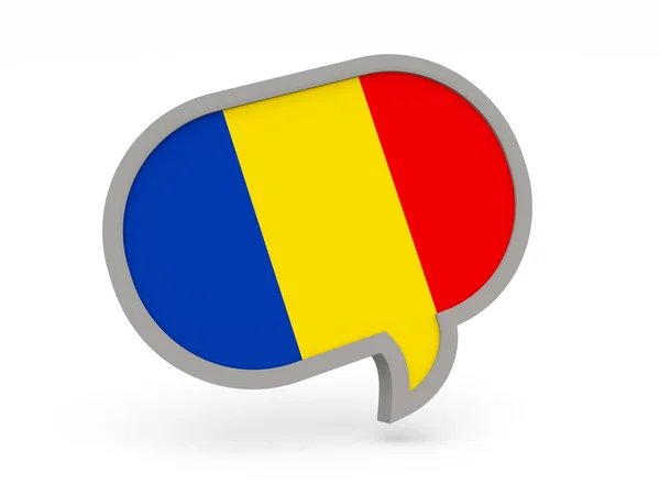 Icono de chat con bandera de romania — Foto de Stock