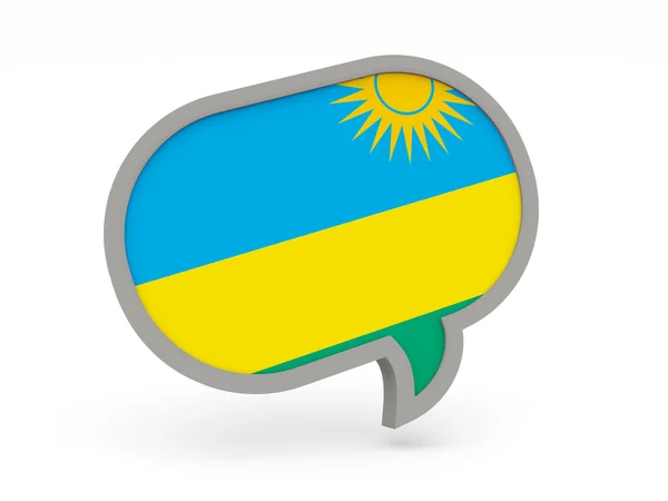 Chat-pictogram met de vlag van rwanda — Stockfoto