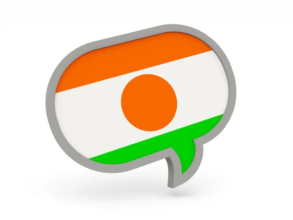 Chat icon with flag of niger — Stock Photo, Image