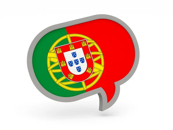 Chat icon with flag of portugal — Stock Photo, Image